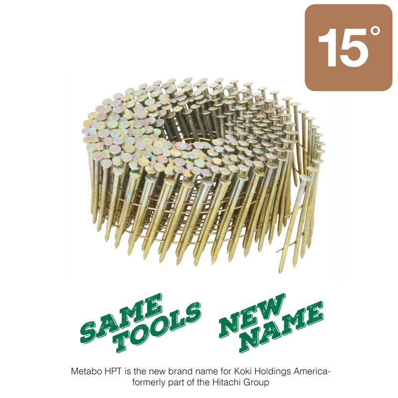 Metabo HPT | 1-3/4 in. x 0.092 in. | Ring Shank Electro-Galvanized | Wire Coil Siding Nails | 3600 Count | 13334HPT - Image 3